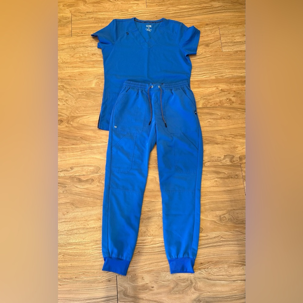 Koi NEXT GEN royal blue scrubs, size x-small (both top and bottom)